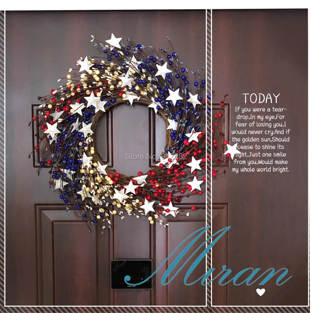 21" Pip Berry Wreath, Red, White, Blue