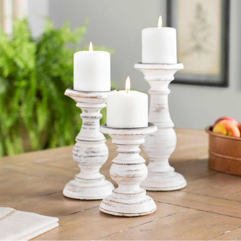 Wooden Tabletop Candlestick