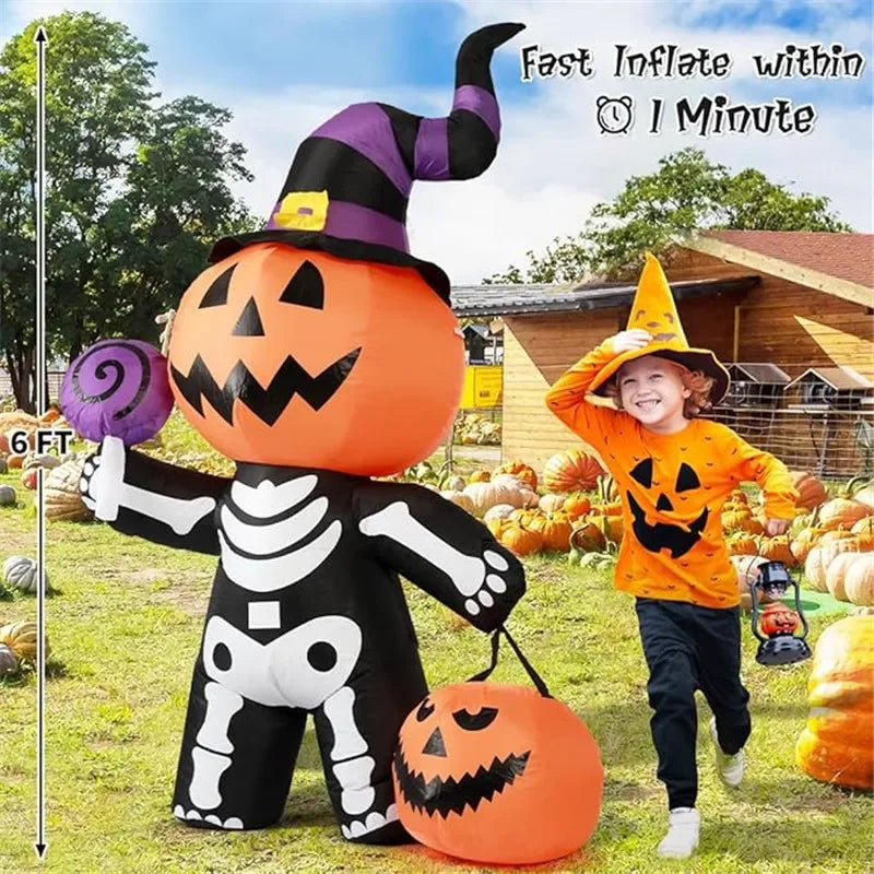 6FT Halloween Inflatable Skull Ghost Pumpkin