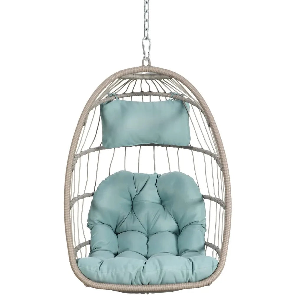 Indoor/outdoor Foldable Rattan Hanging Egg Swing Chair