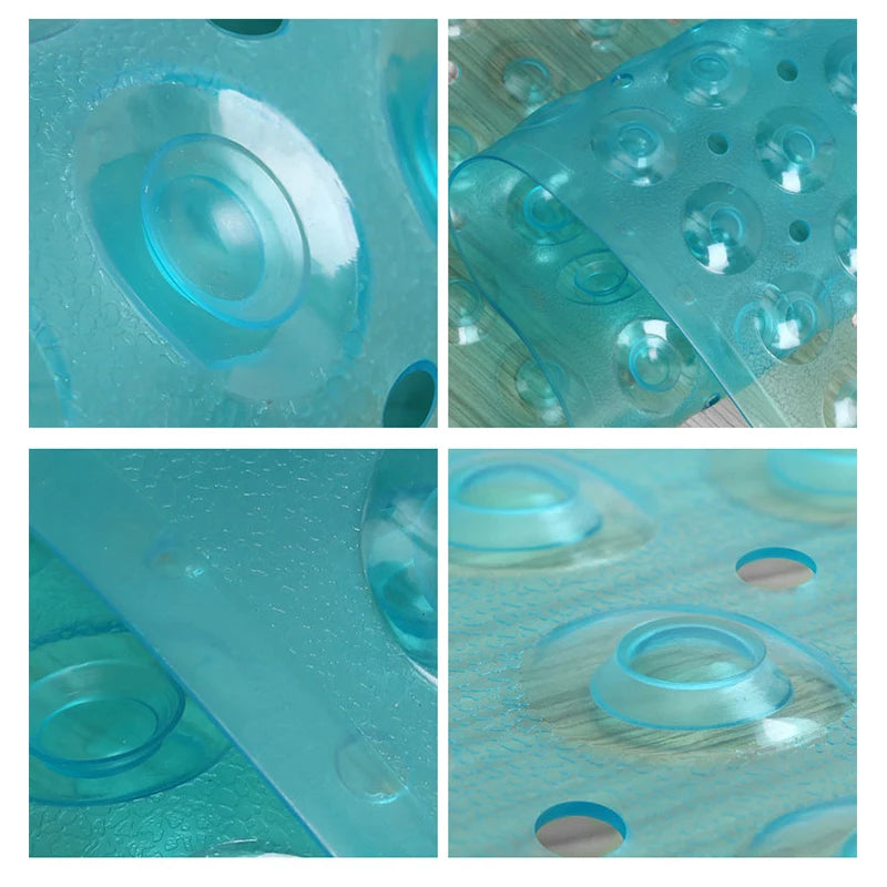 Non-Slip PVC Scalloped Safety Shower Mat with Drain Hole