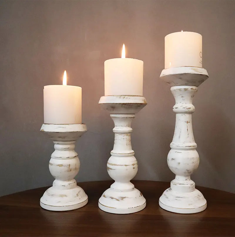 Wooden Tabletop Candlestick