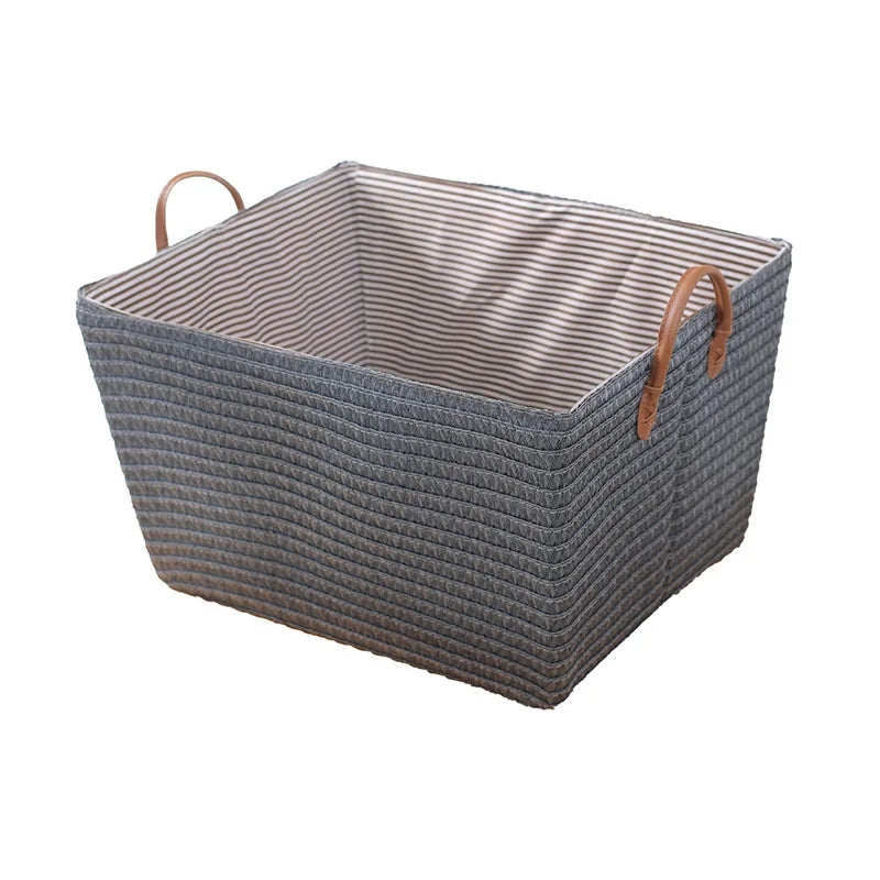 Woven Folding Storage Basket with Handles