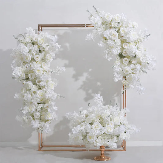 White Cherry Blossom, Delphinium & Rose Arrangements