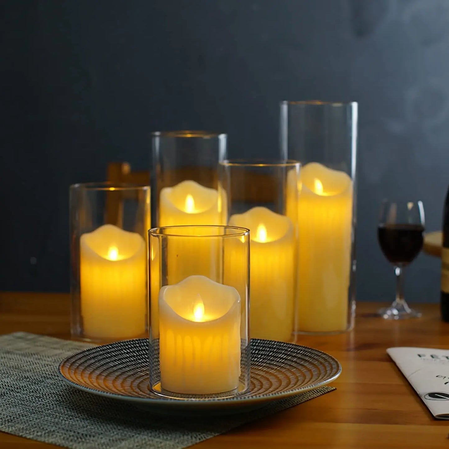 6 Piece Led Flameless Flickering Candles, Battery Operated