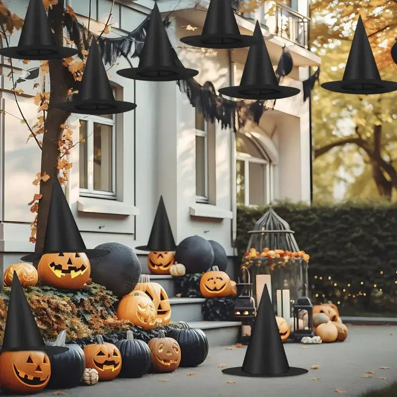 12 PCS Hanging Halloween Witch Hats