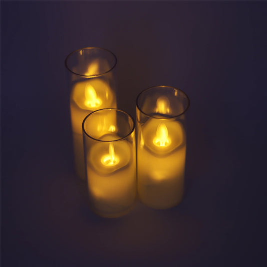 6 Piece Led Flameless Flickering Candles, Battery Operated