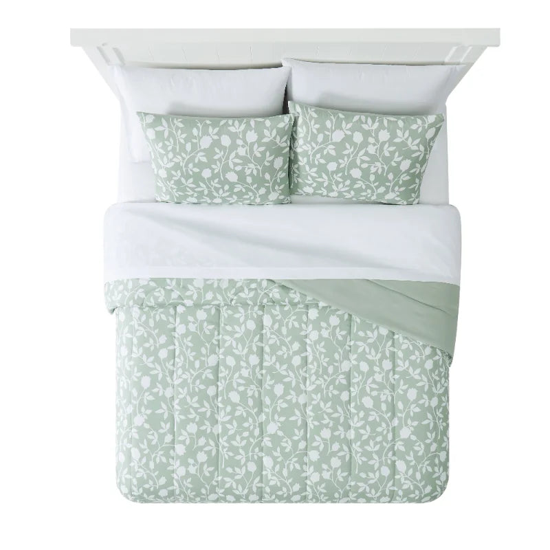 Mainstays Floral 7 Piece Bed in a Bag Comforter Set