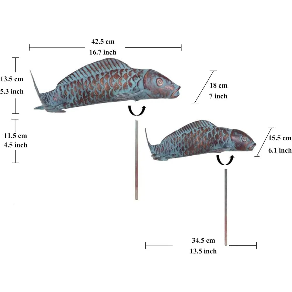 Set of 2 Koi Fish Sculptures for Outdoors