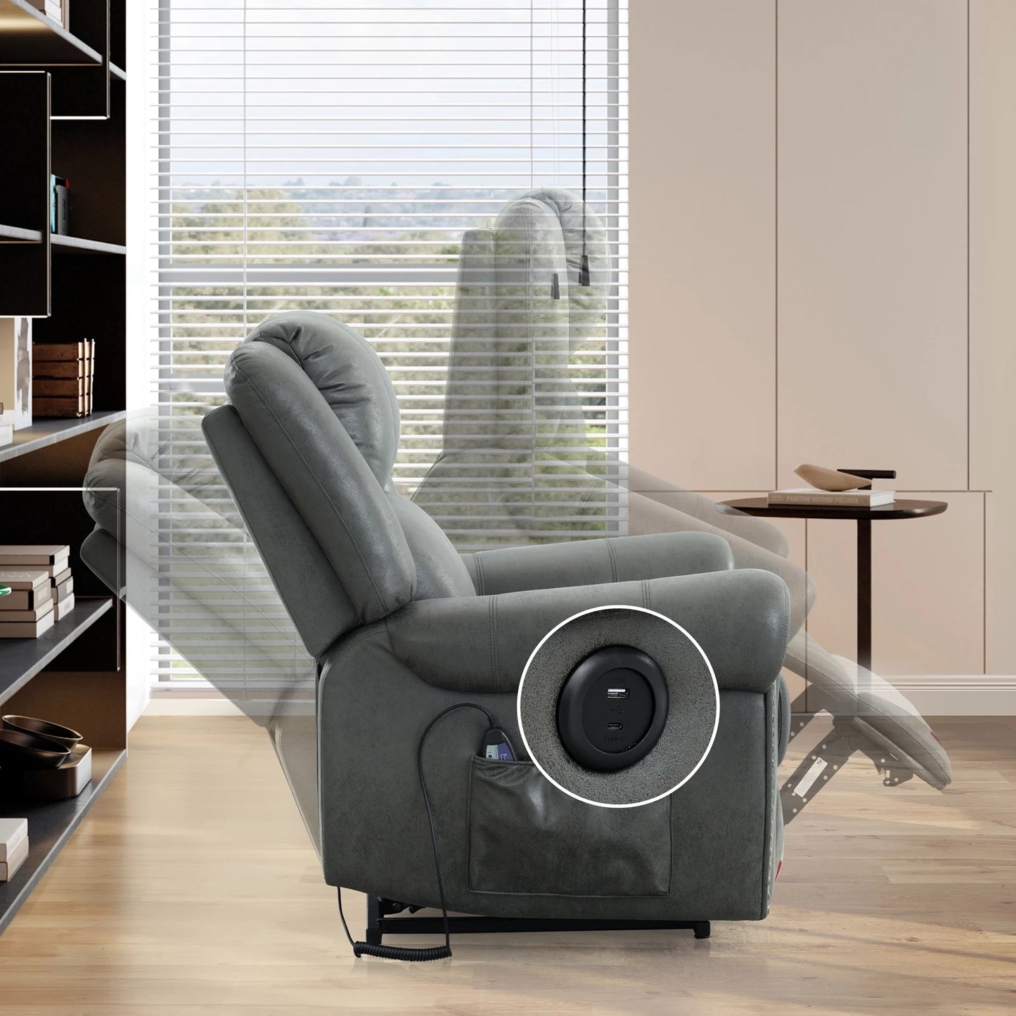 Eskimo Large Power Lift Recliner Chair with Massage and Heat