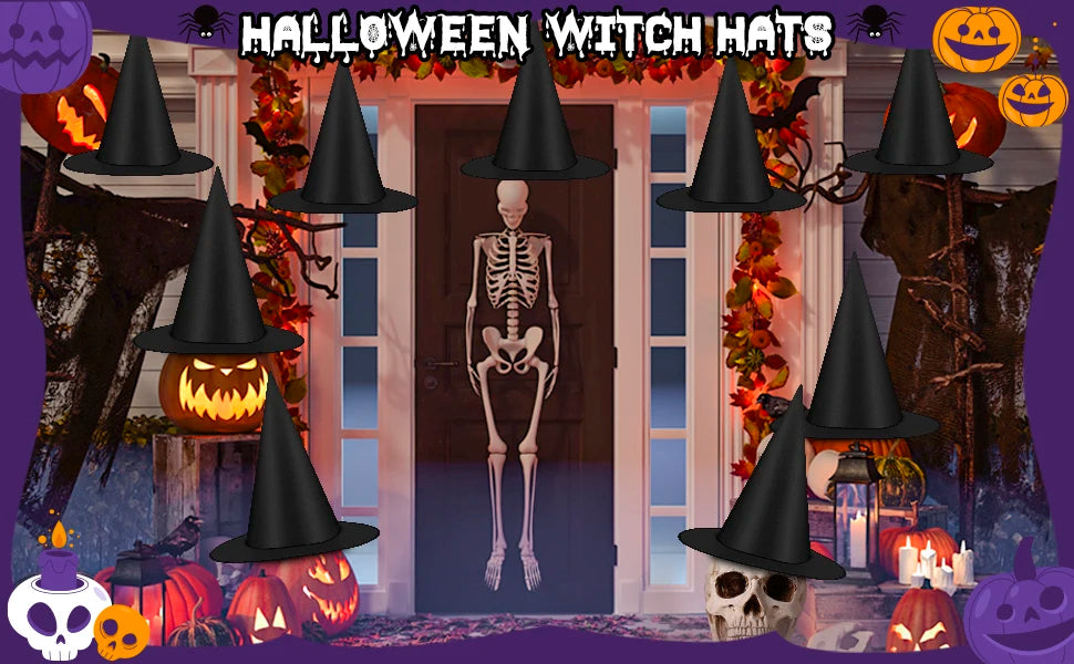 12 PCS Hanging Halloween Witch Hats