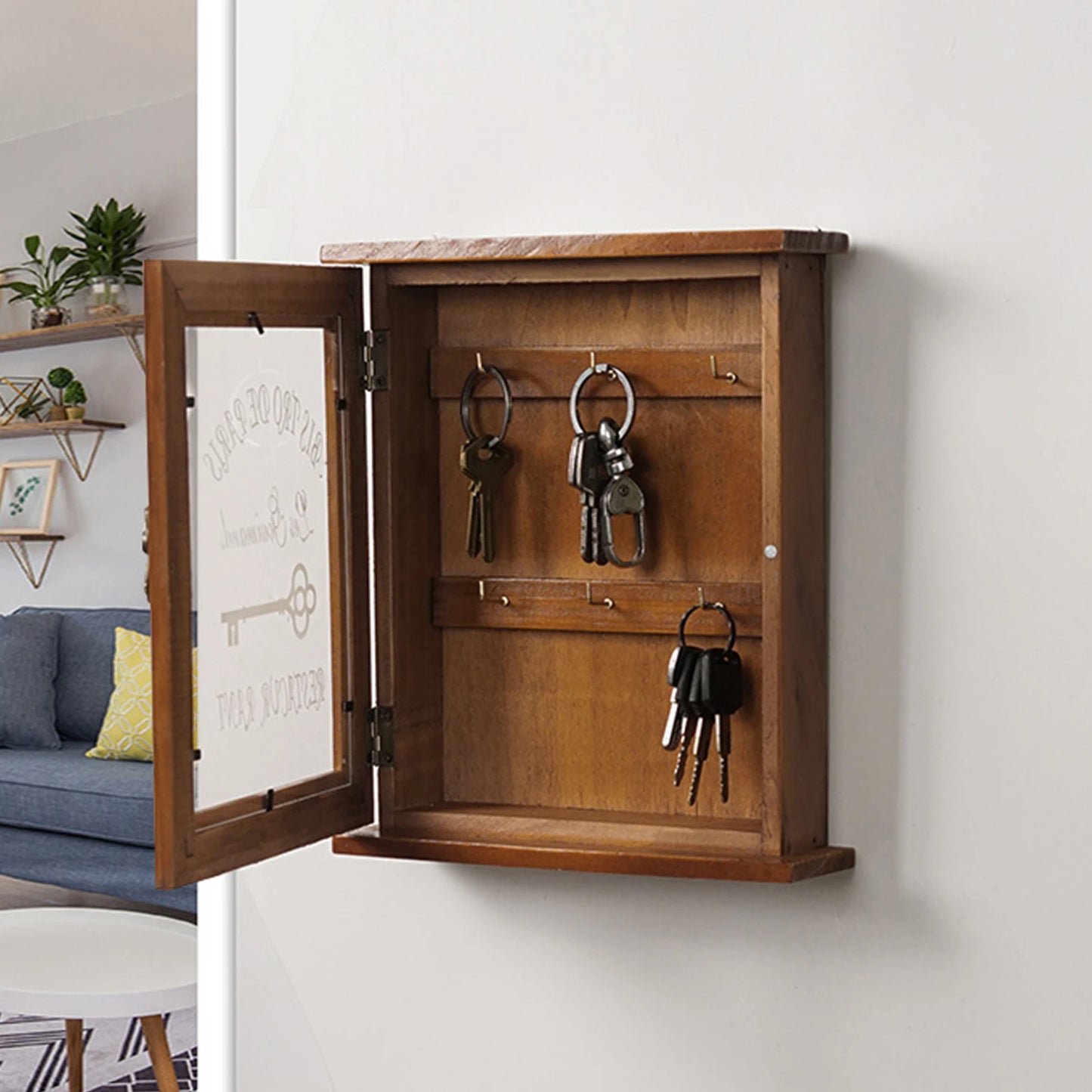 Creative Wooden Wall Hanging Key Storage Box