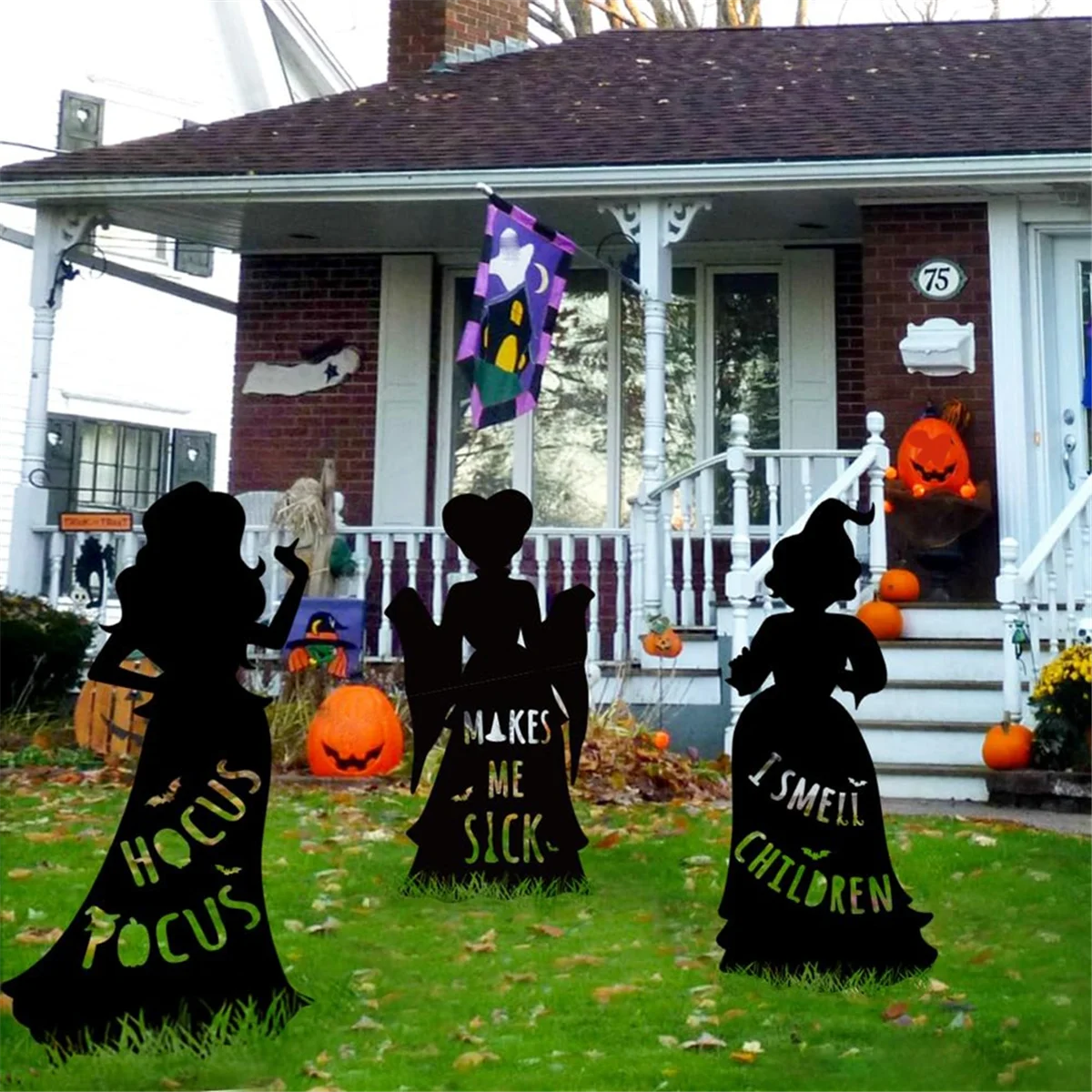 3Pc, 12" Hocus Pocus Witches Halloween Decorations