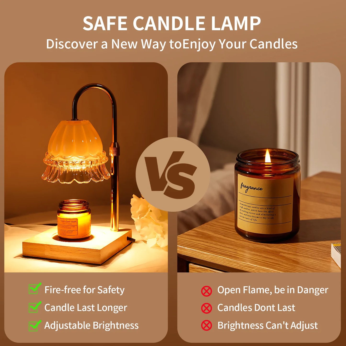 Nordic Candle Warmer Lamp with Timer