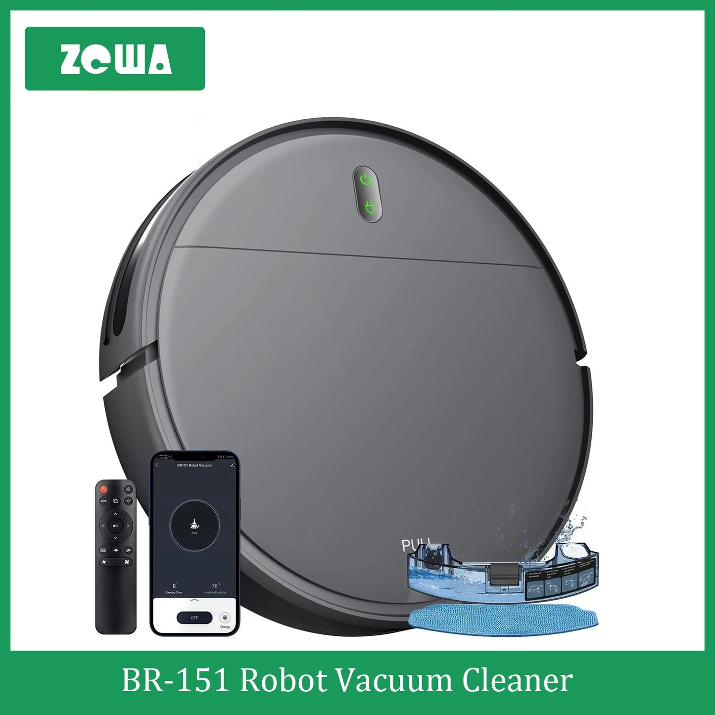 ABIR BR151 Robot Vacuum Cleaner Auto Charging, Wet Robot