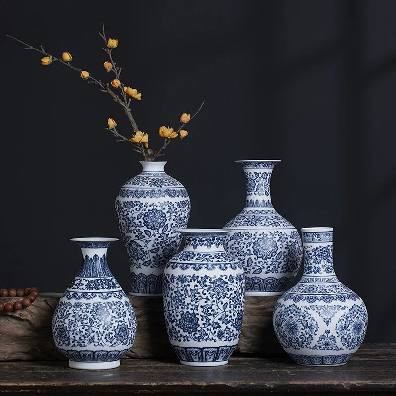 Jingdezhen-Blue and White Porcelain Flower Vases