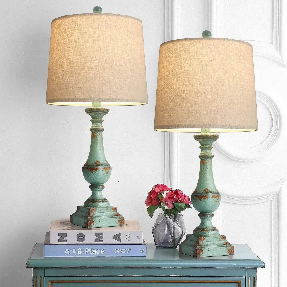 PORTRES 24.5" Mid Century Table Lamps, Set of 2