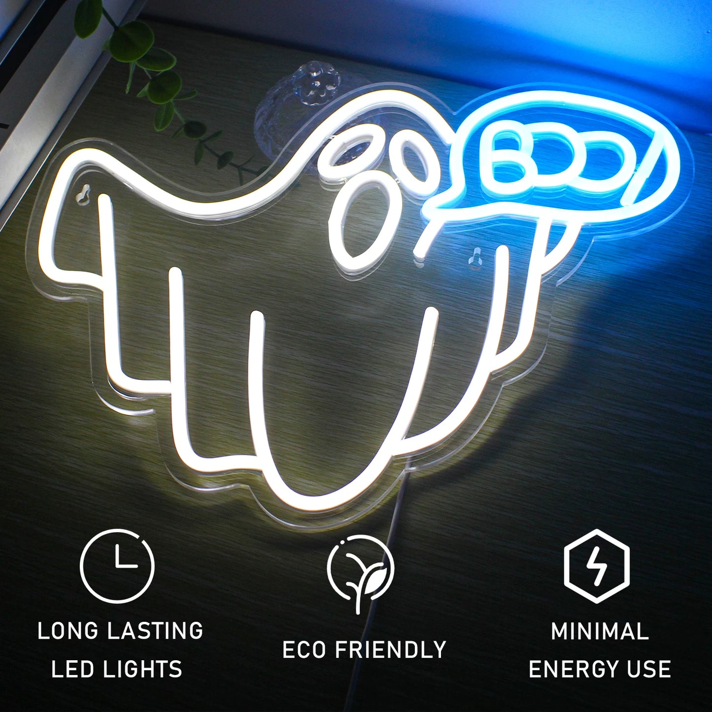 Neon Pumpkin, Ghost or Bat Neon Led Halloween Decoration Sign