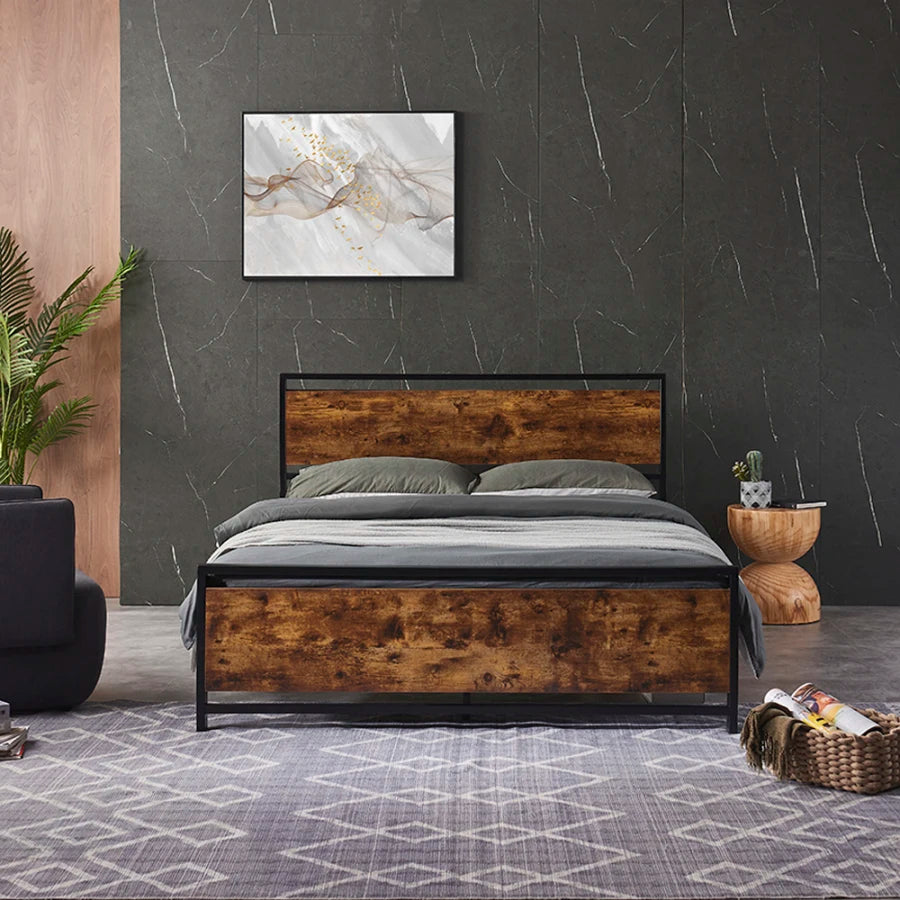 Platform Bed Frame with Headboard and Footboard