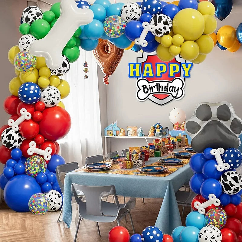 143 Piece Puppy Paw and Bone Balloon Set