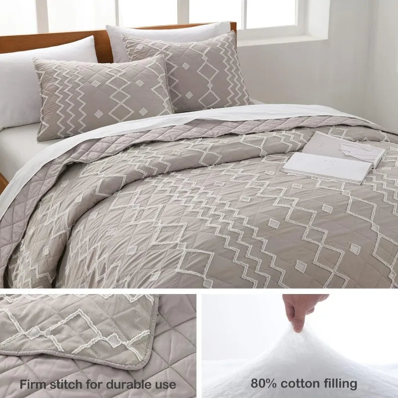 Quilt Set, Modern Styles Lightweight Microfiber Quilted Bedspread