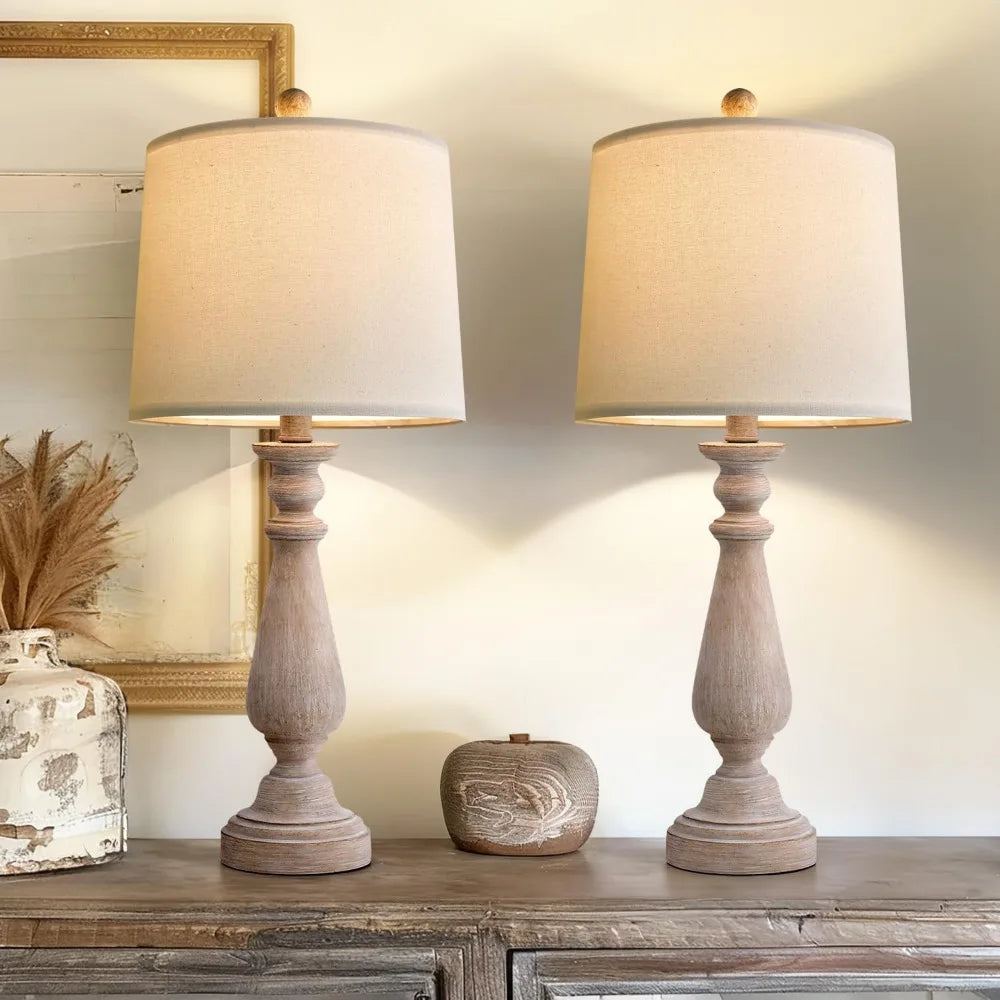 PORTRES 24.5" Mid Century Table Lamps, Set of 2