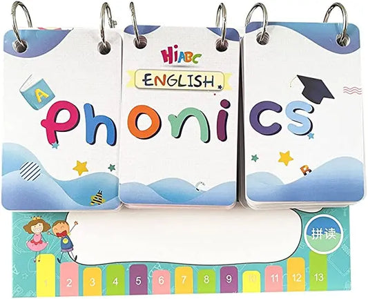 English Phonics Flashcards with 3 Syllable Spelling Flip Cards
