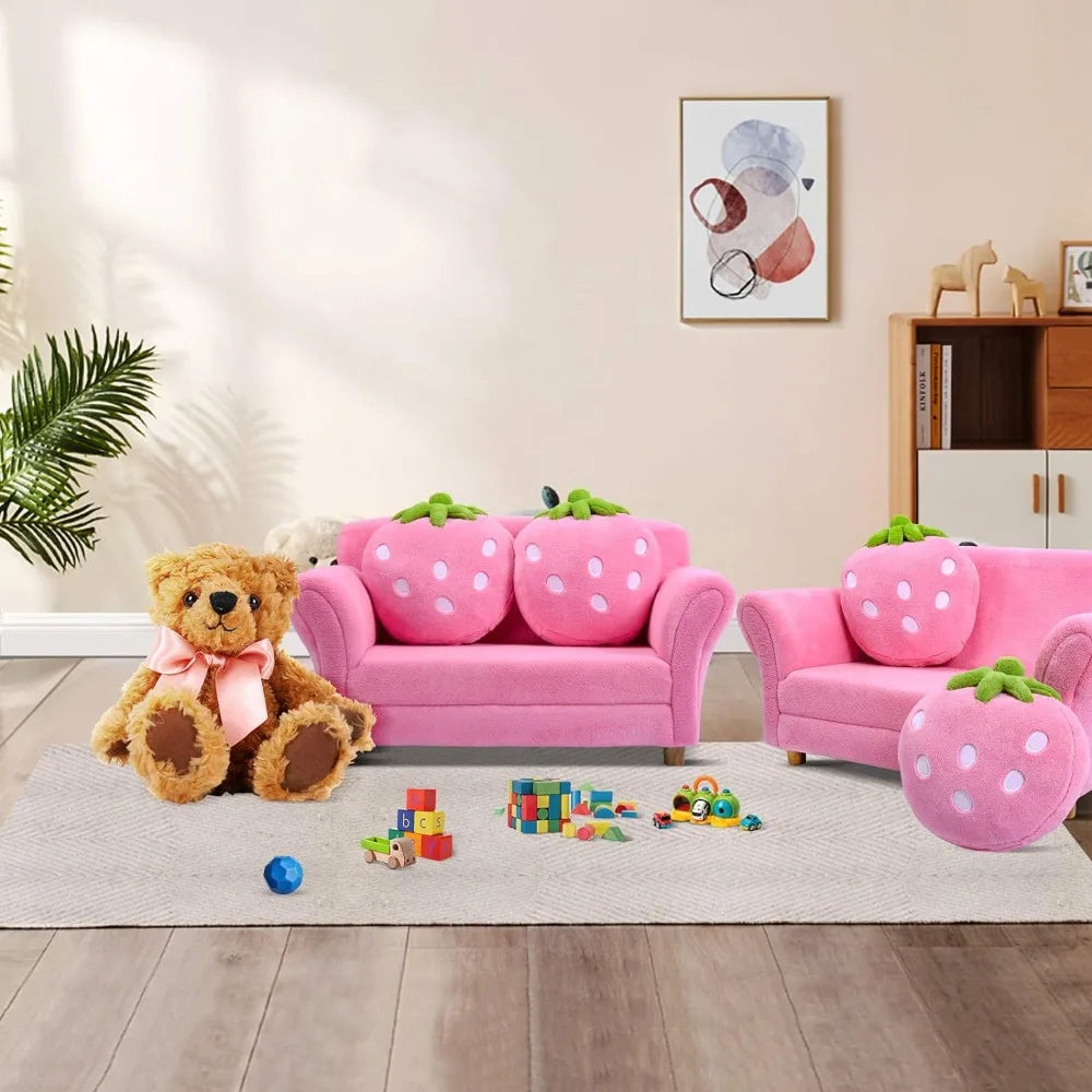 Children's Upholstered Strawberry Sofa