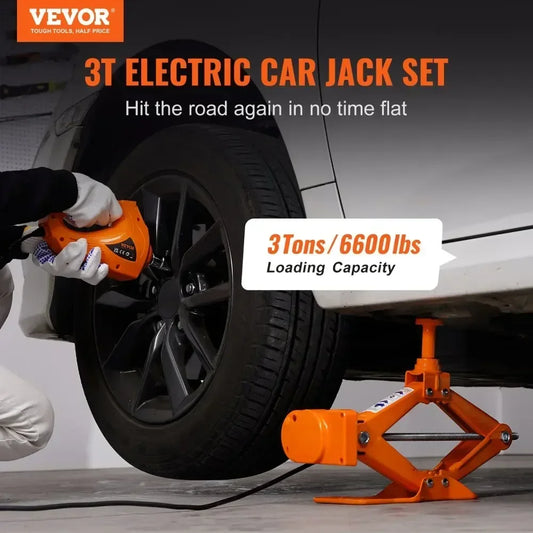 VEVOR Electric Scissor Car Floor Jack, 3 Ton Lifting Set
