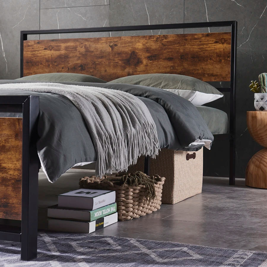 Platform Bed Frame with Headboard and Footboard