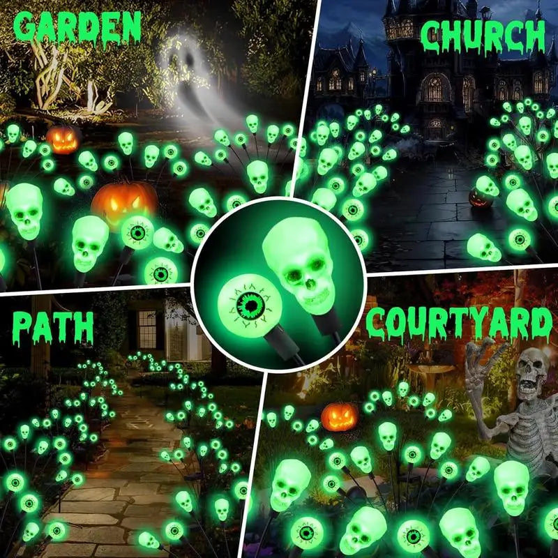 Halloween Outdoor Swaying Eyeball & Skull Solar Lights