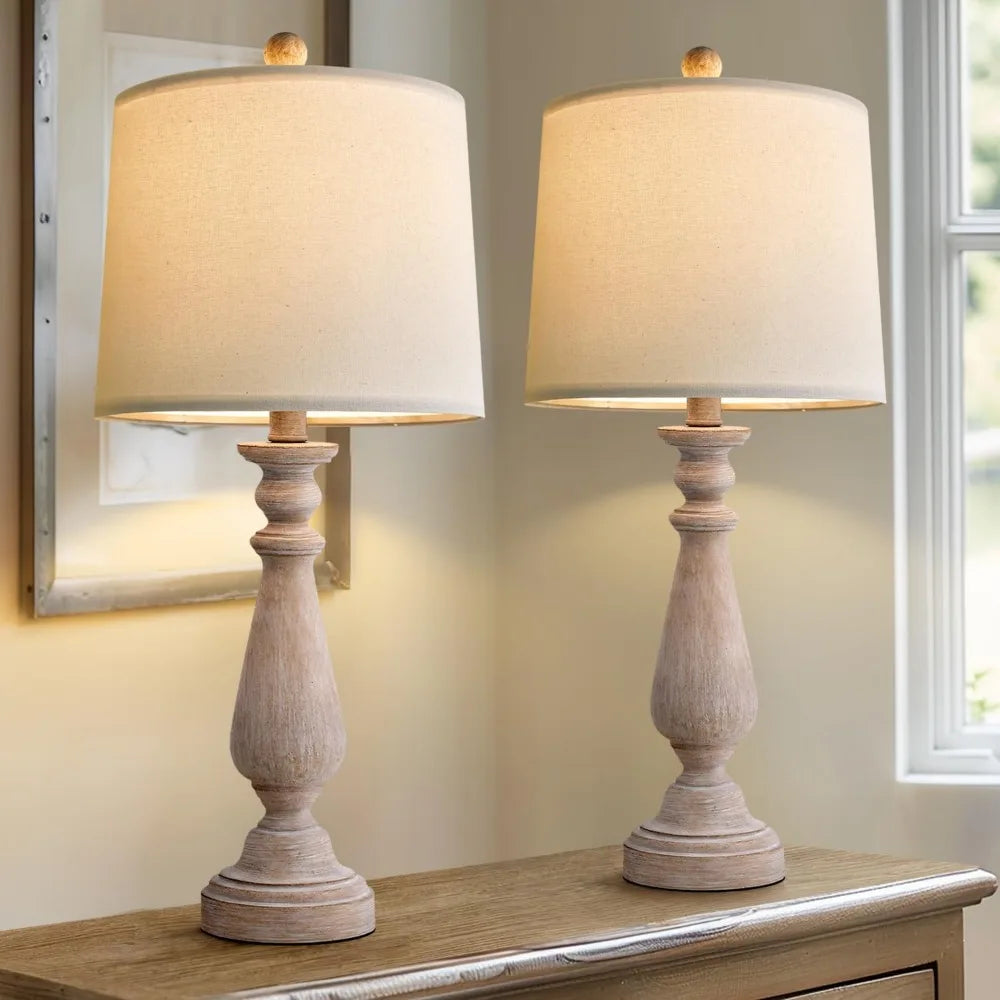 PORTRES 24.5" Mid Century Table Lamps, Set of 2