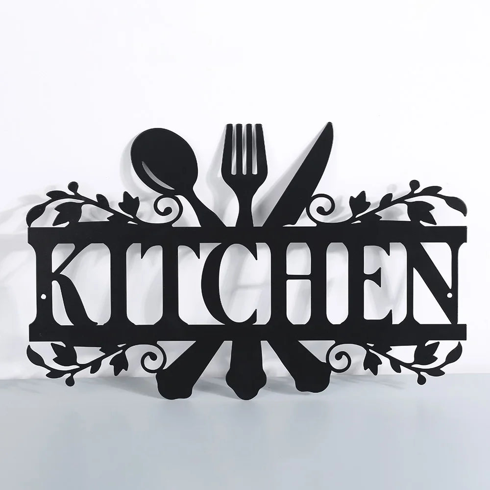 Kitchen Black Metal Cut Out Sign