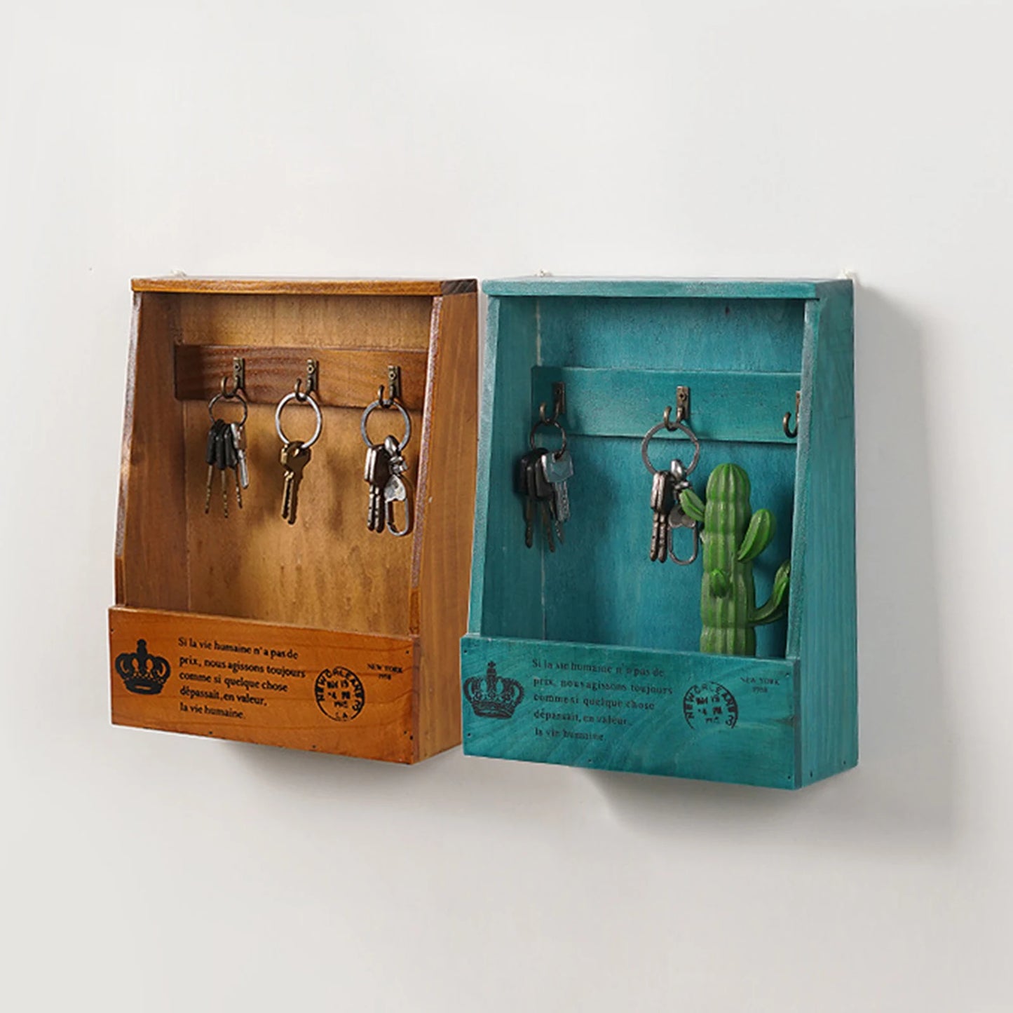 Creative Wooden Wall Hanging Key Storage Box