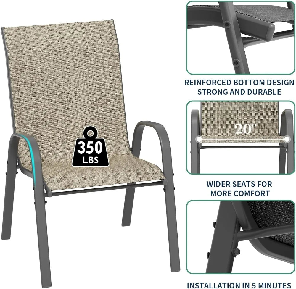 Set of 4, Outdoor High Stacking Chairs