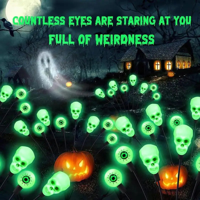 Halloween Outdoor Swaying Eyeball & Skull Solar Lights