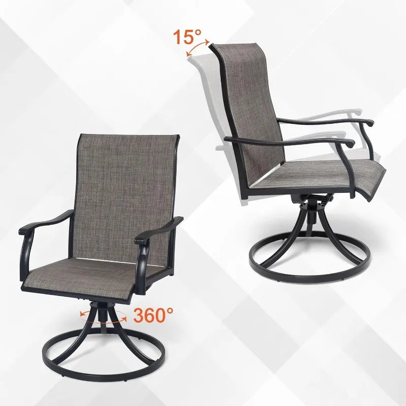 Virvla 2 Piece Patio Swivel Outdoor Chairs