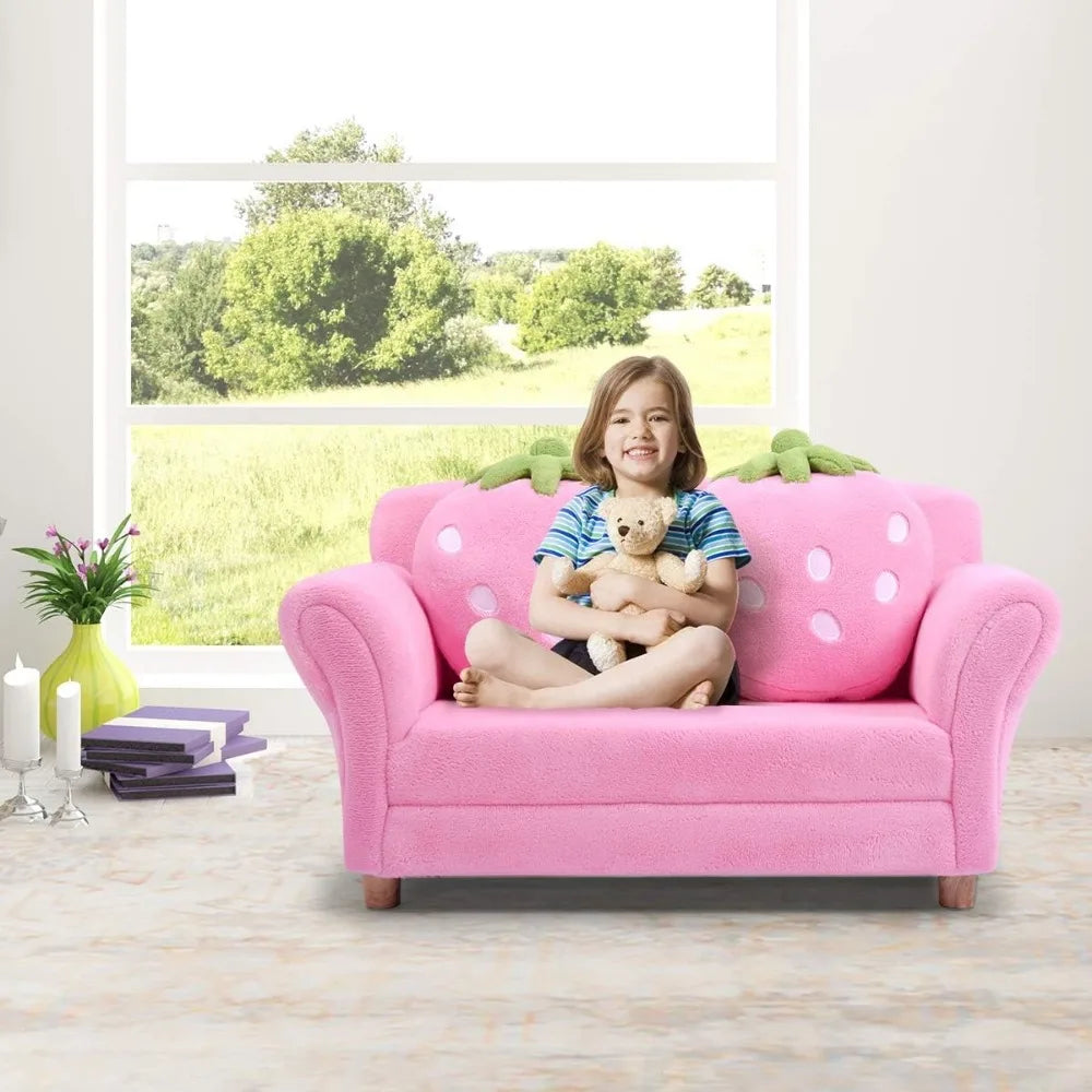 Children's Upholstered Strawberry Sofa