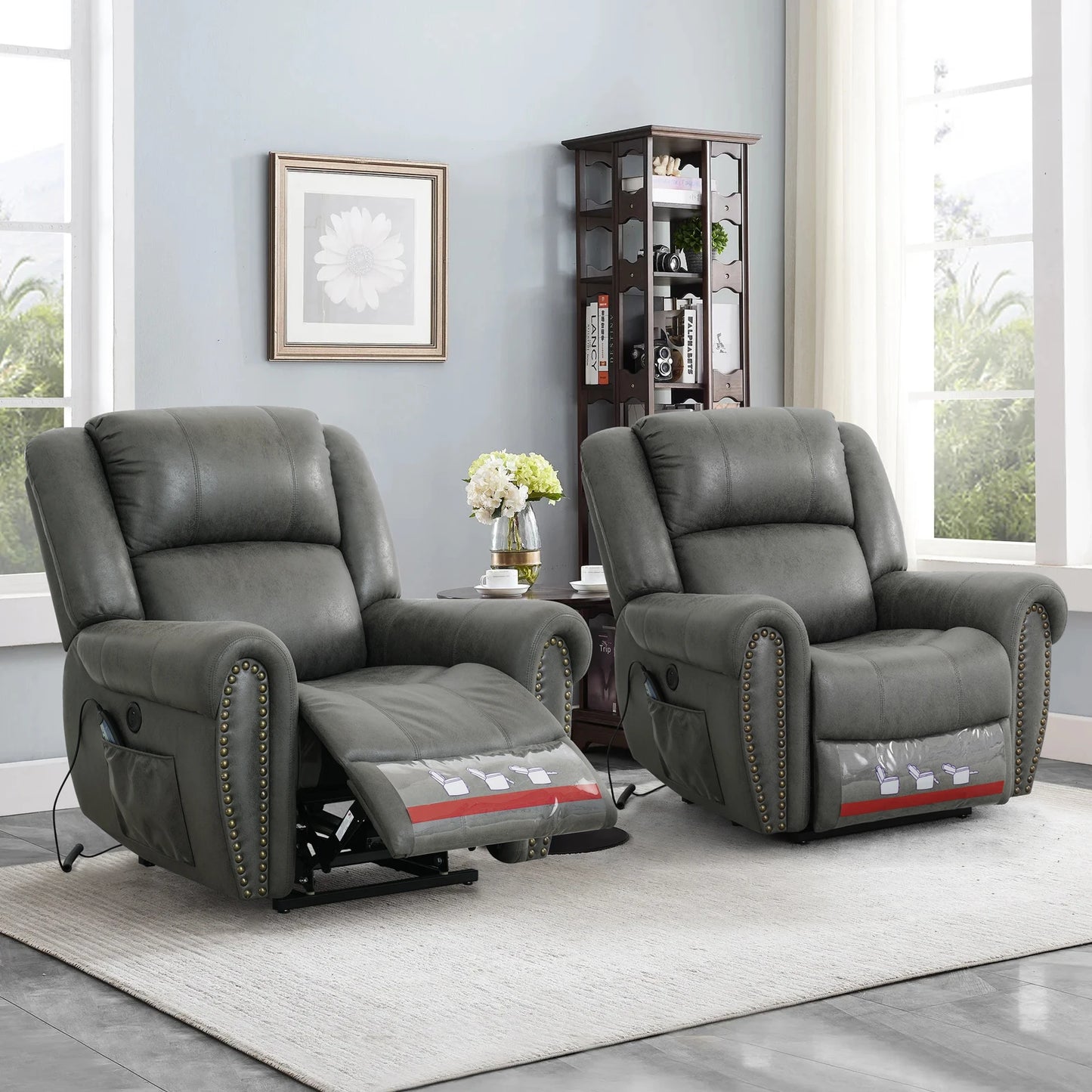 Eskimo Large Power Lift Recliner Chair with Massage and Heat