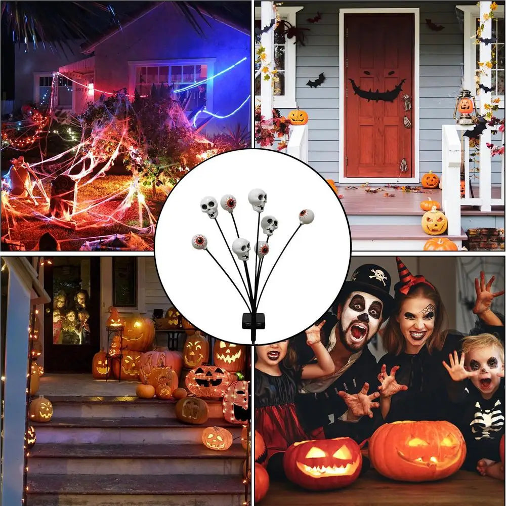 Halloween Outdoor Swaying Eyeball & Skull Solar Lights