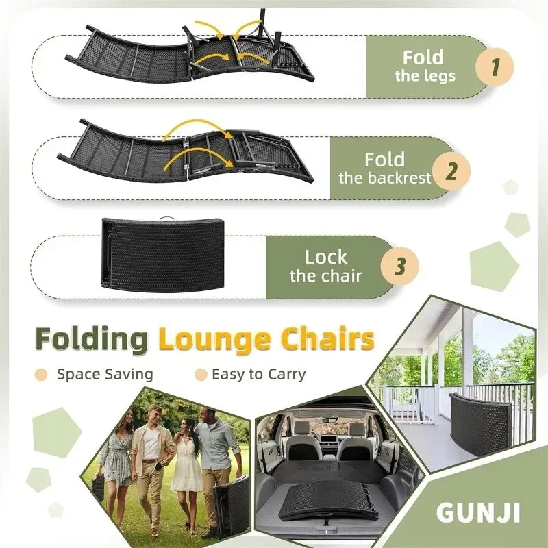 3 Piece GUNJI Lounge Chairs and Table Set