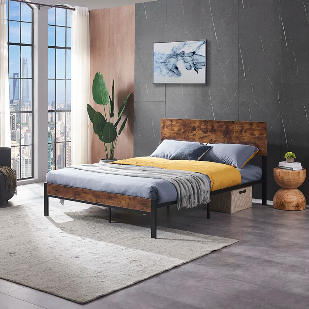 Platform Bed Frame with Headboard and Footboard